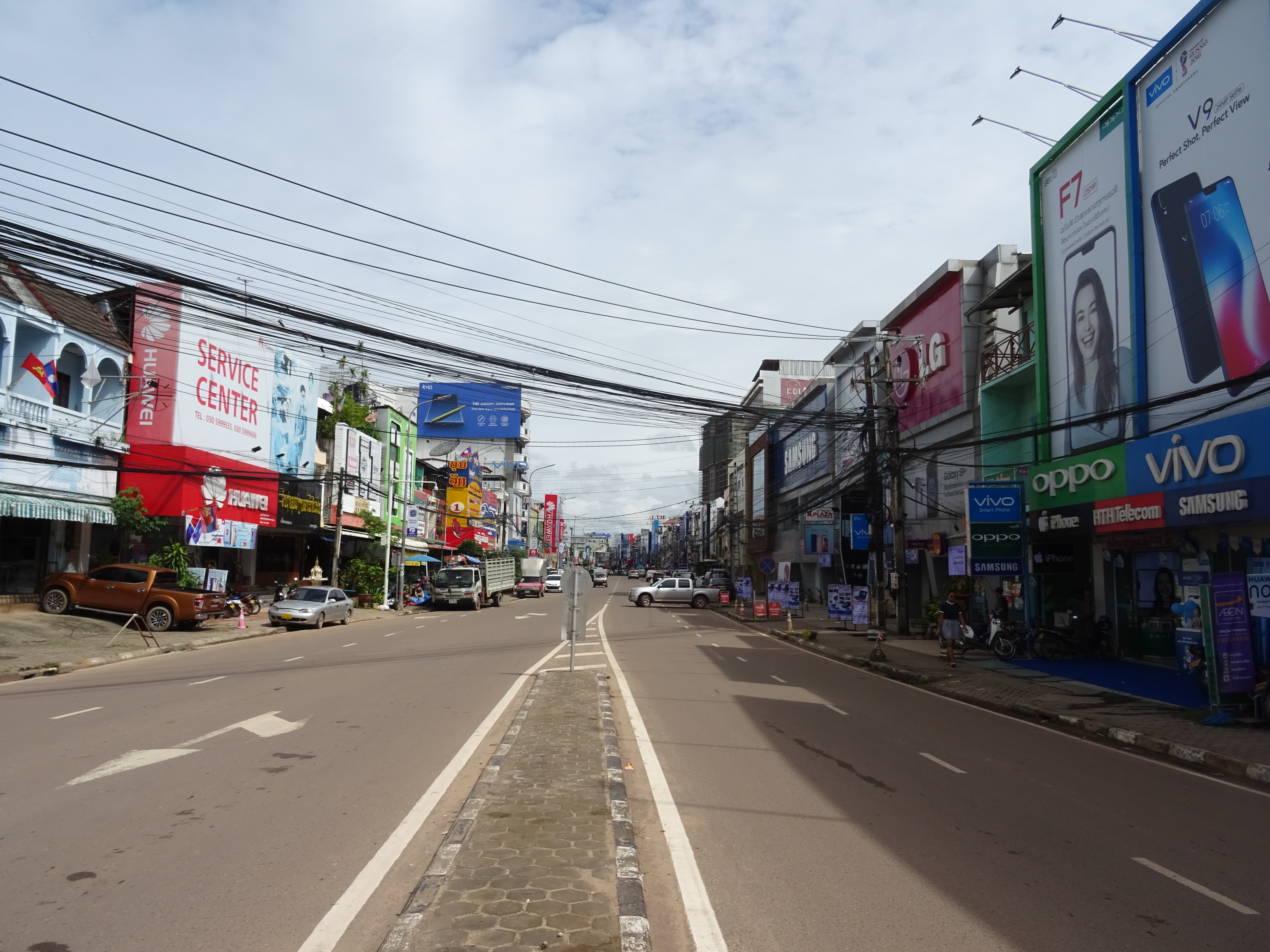 A residential street in Vientiane