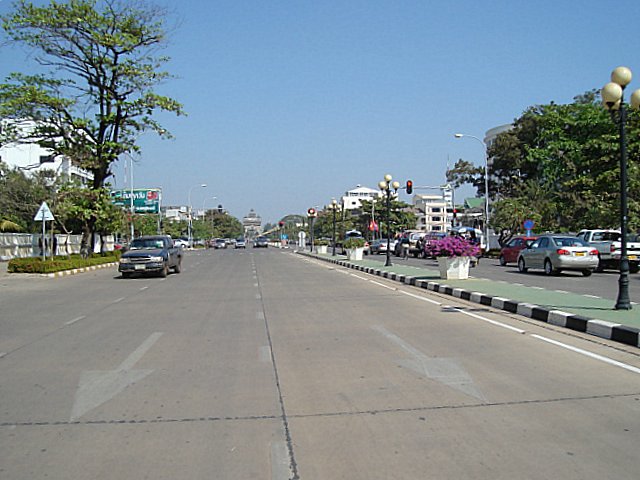 A main road in Vientiane